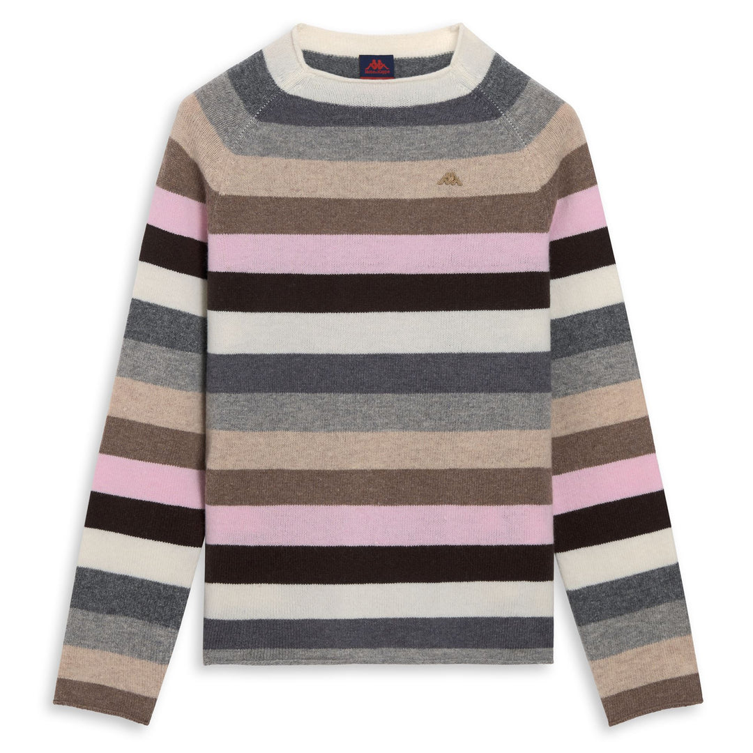 White Women's Classic Fit Multicolor Striped Wool Pullover main