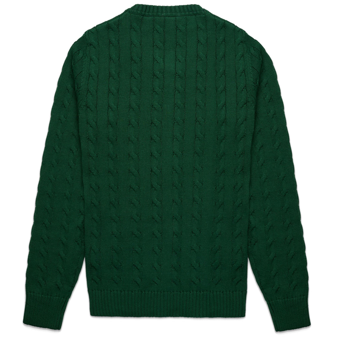 Cardigan verde da donna in maglia a trecce con dettagli a coste main