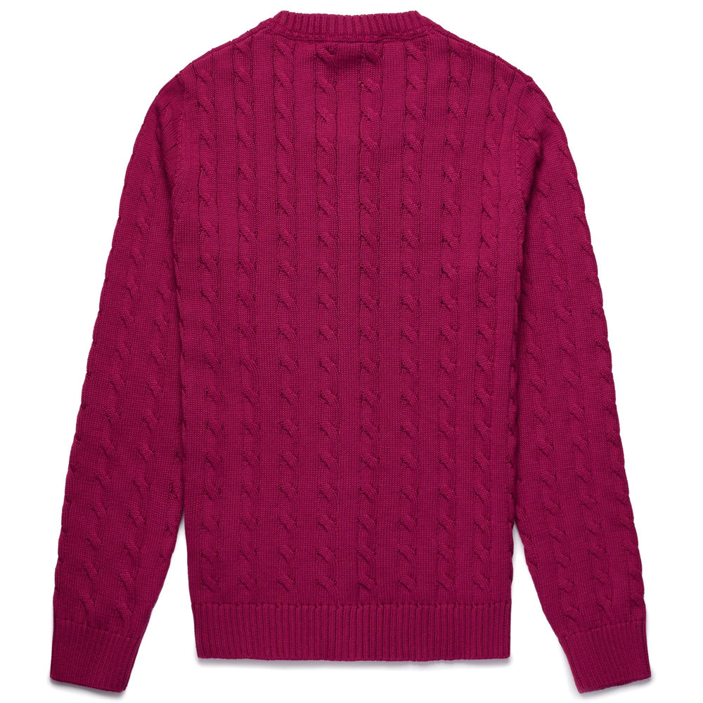 Cárdigan de algodón trenzado con cuello redondo para mujer en color violeta 02