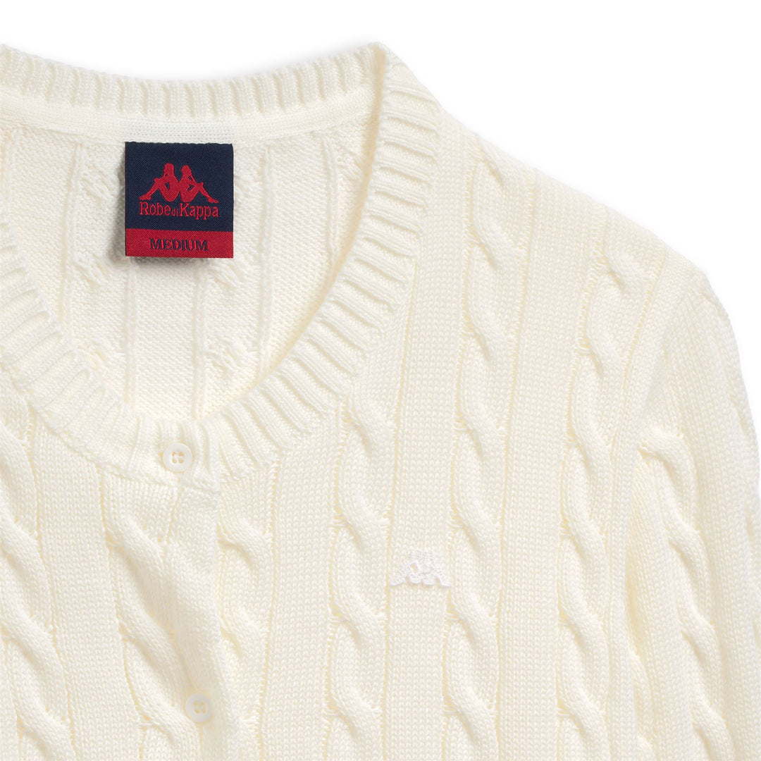 Cardigan in cotone bianco da donna con vestibilità regolare main