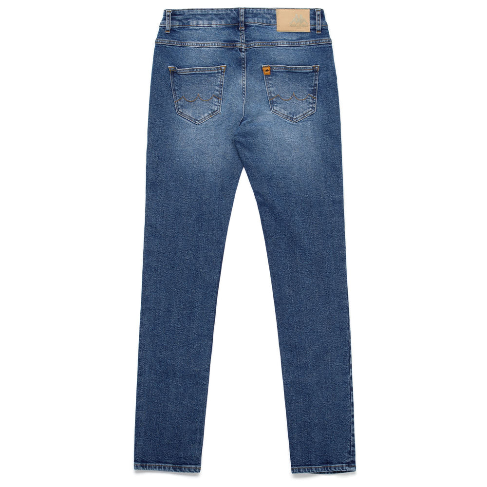 Pantaloni 5 tasche slim fit in denim blu da donna 02