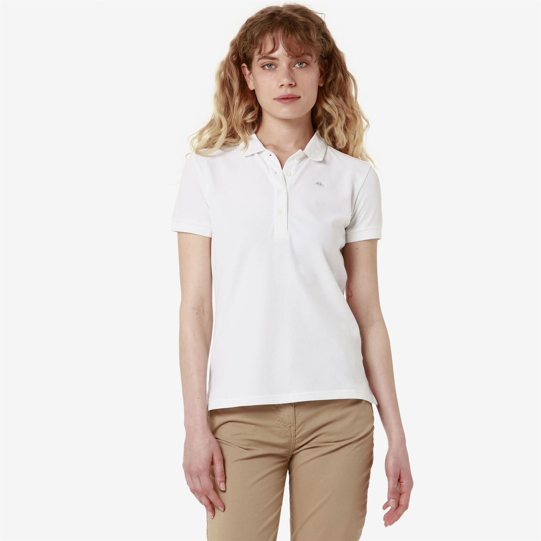 White Women's Regular Fit Casual Stretch Piqué Polo Shirt main