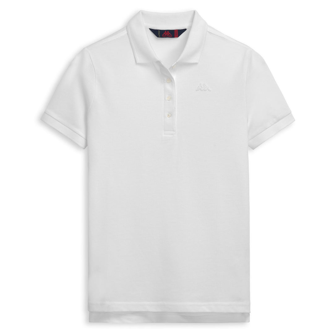 Polo blanc pour femme, coupe classique, en piqué stretch décontracté main