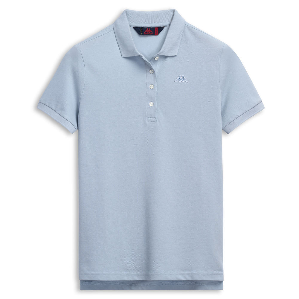 Polo bleu pour femme, coupe classique, en piqué stretch décontracté 02