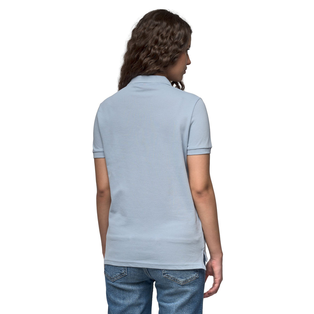 Polo informal de piqué elástico de corte regular azul para mujer main