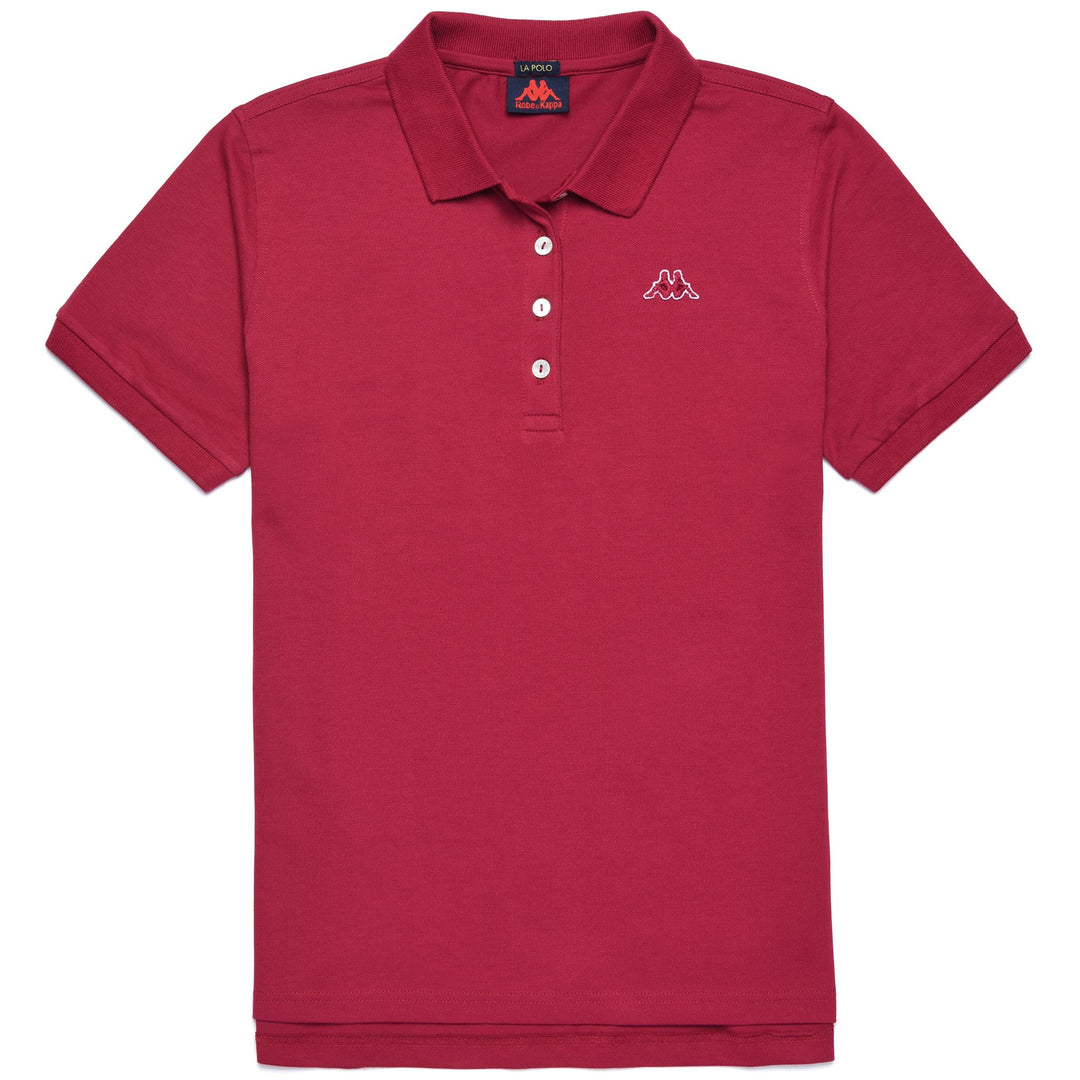 Polo Classica Stretch Donna Rosso Scuro con Bottoni in Madreperla 01