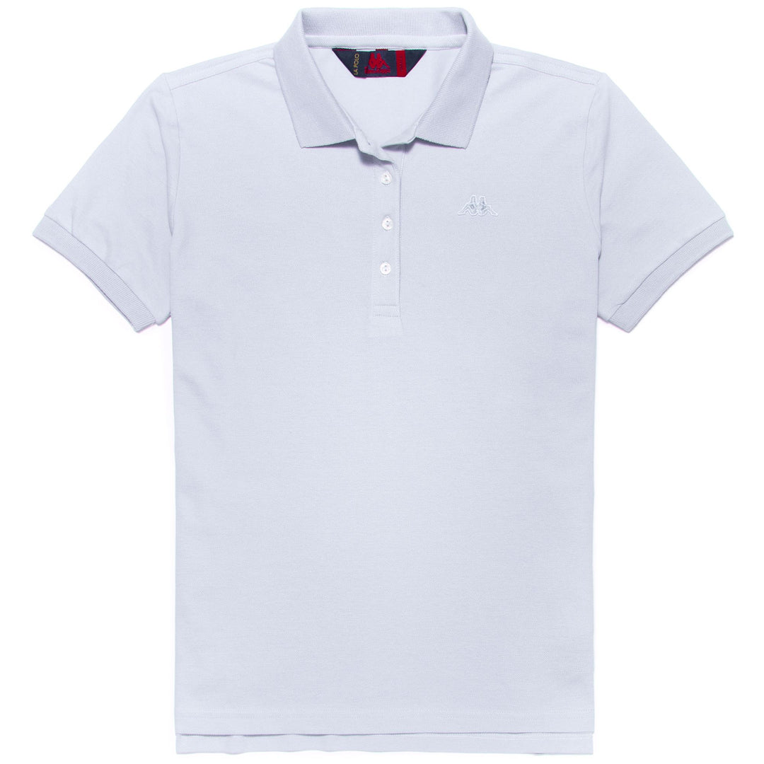 Polo Classica Stretch Donna Azzurro Chiaro con Bottoni Madreperla 01