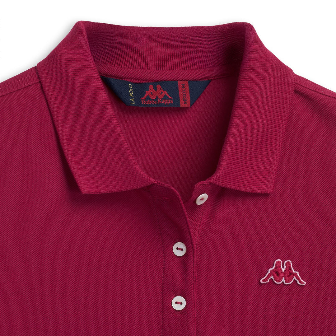 Polo Femme Rouge Coupe Regular En Piqué Stretch main