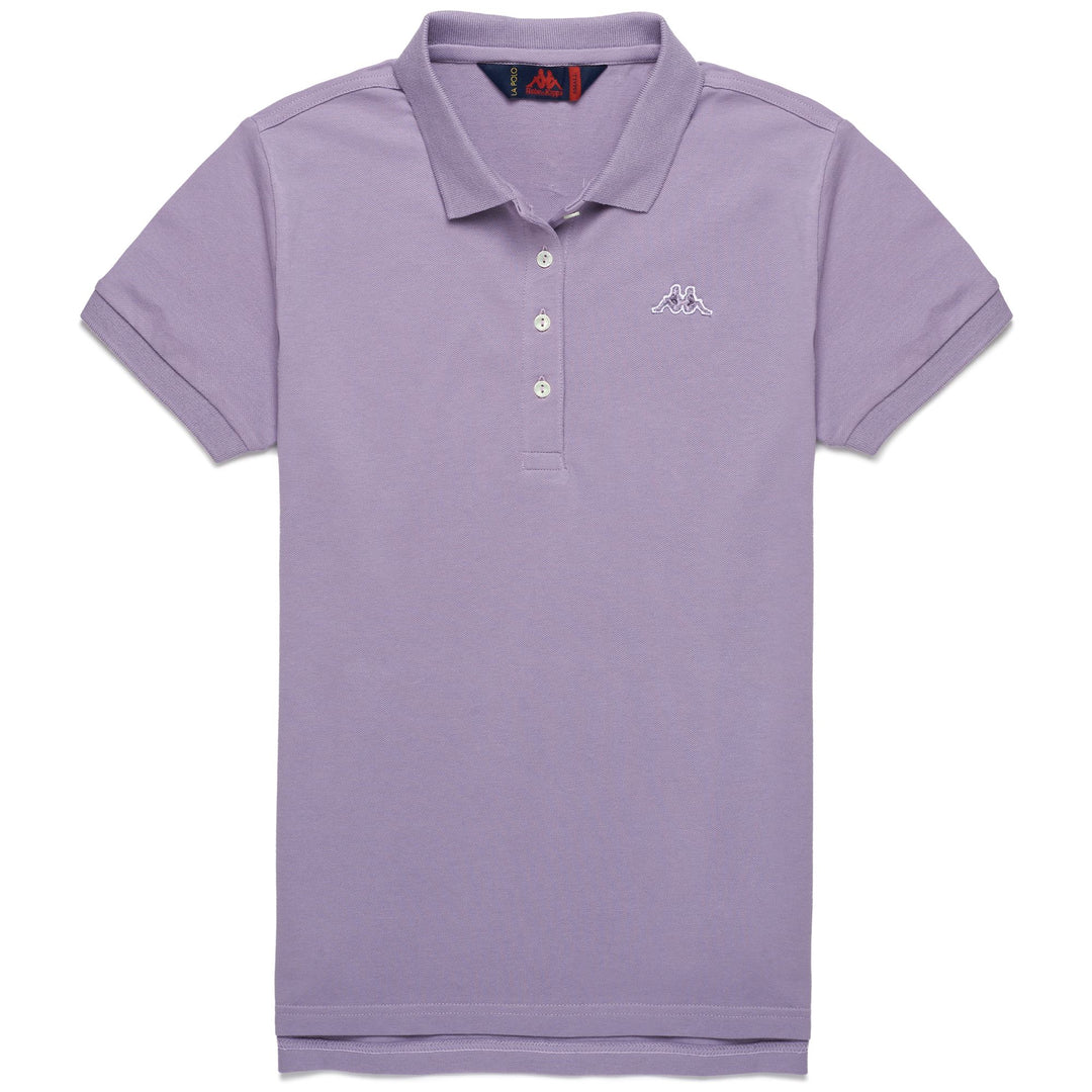 Polo Classico Stretch Donna Viola con Bottoni Madreperla 01