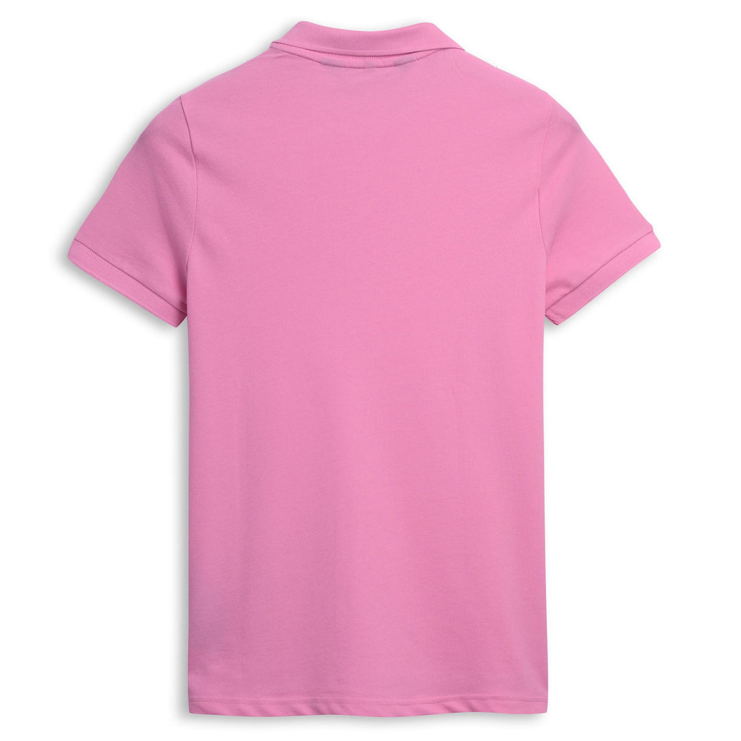 Polo rose pour femme, coupe classique, décontracté et extensible main