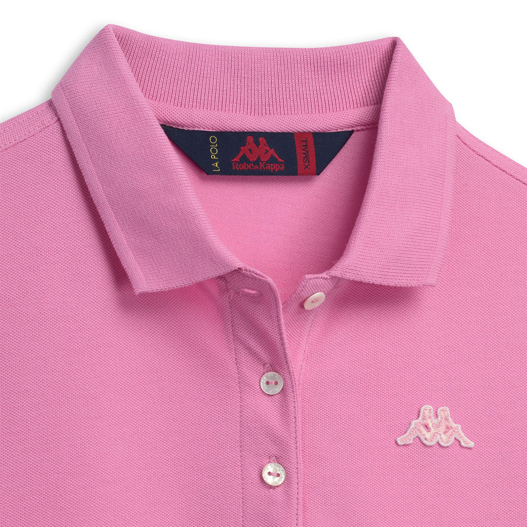 Polo rose pour femme, coupe classique, décontracté et extensible main