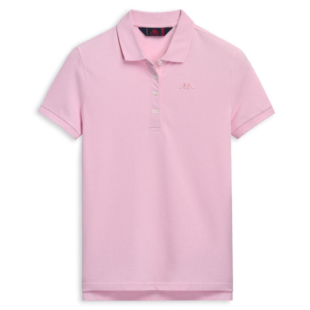 Polo rose classique pour femme, coupe régulière, en piqué stretch main