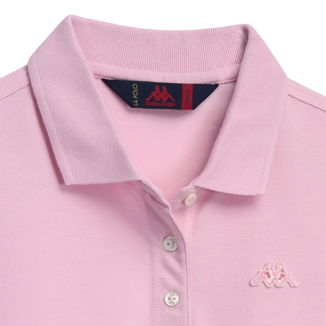 Polo rose classique pour femme, coupe régulière, en piqué stretch main