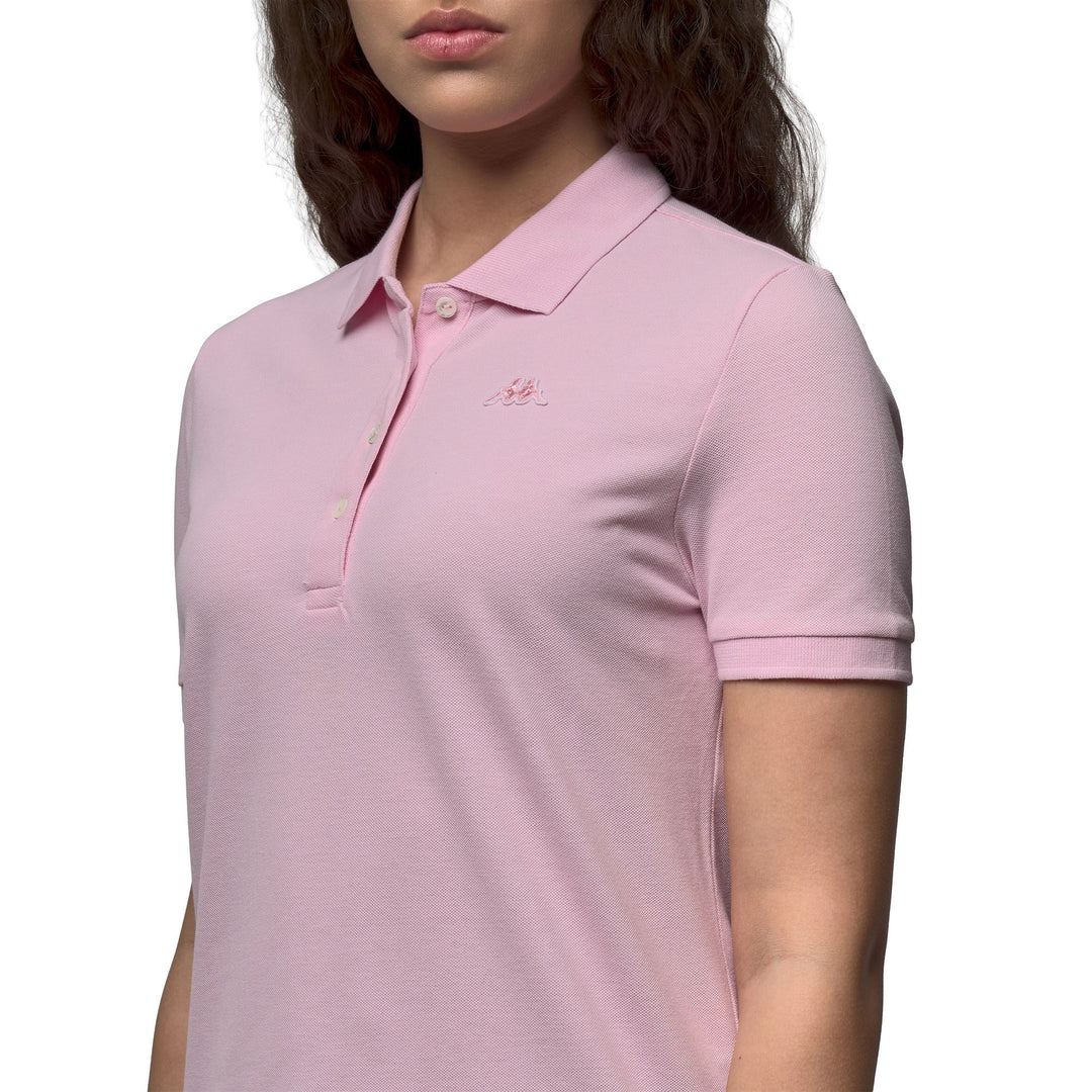Polo da donna in piqué elasticizzato vestibilità regolare colore rosa main