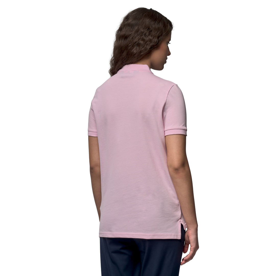 Polo rose classique pour femme, coupe régulière, en piqué stretch main