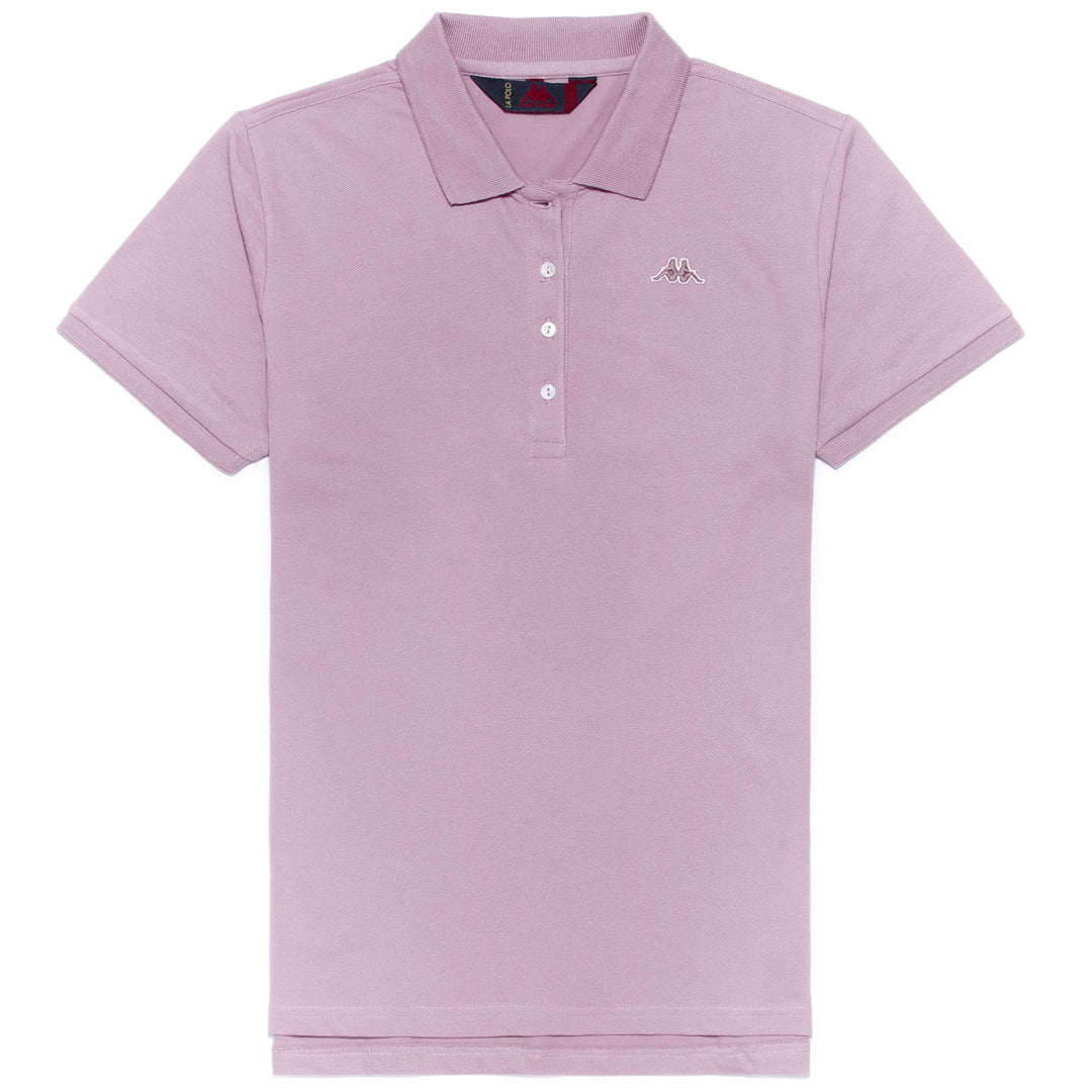 Polo elástico clásico de corte regular rosa para mujer 01