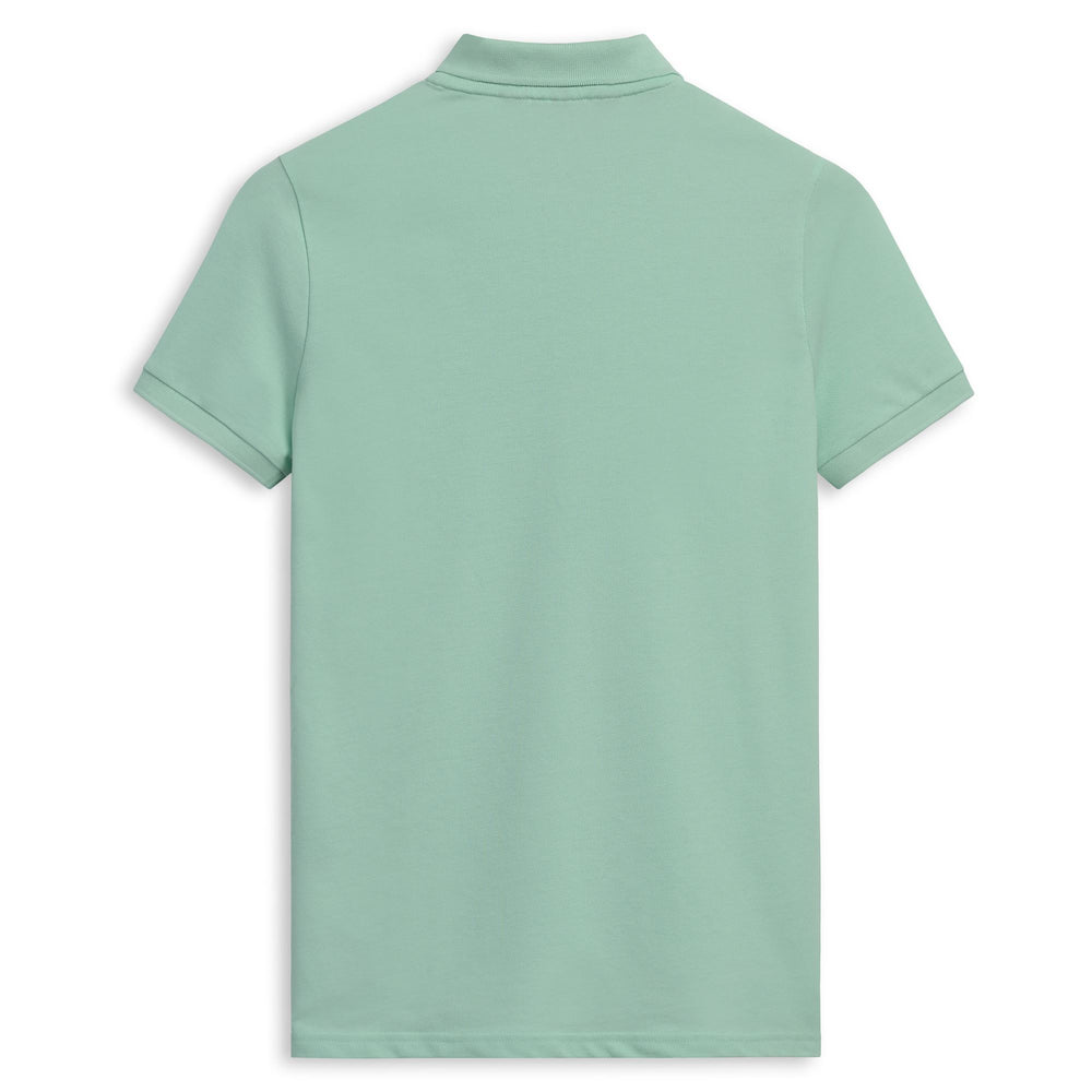Polo vert pour femme, coupe classique, en piqué stretch décontracté 02