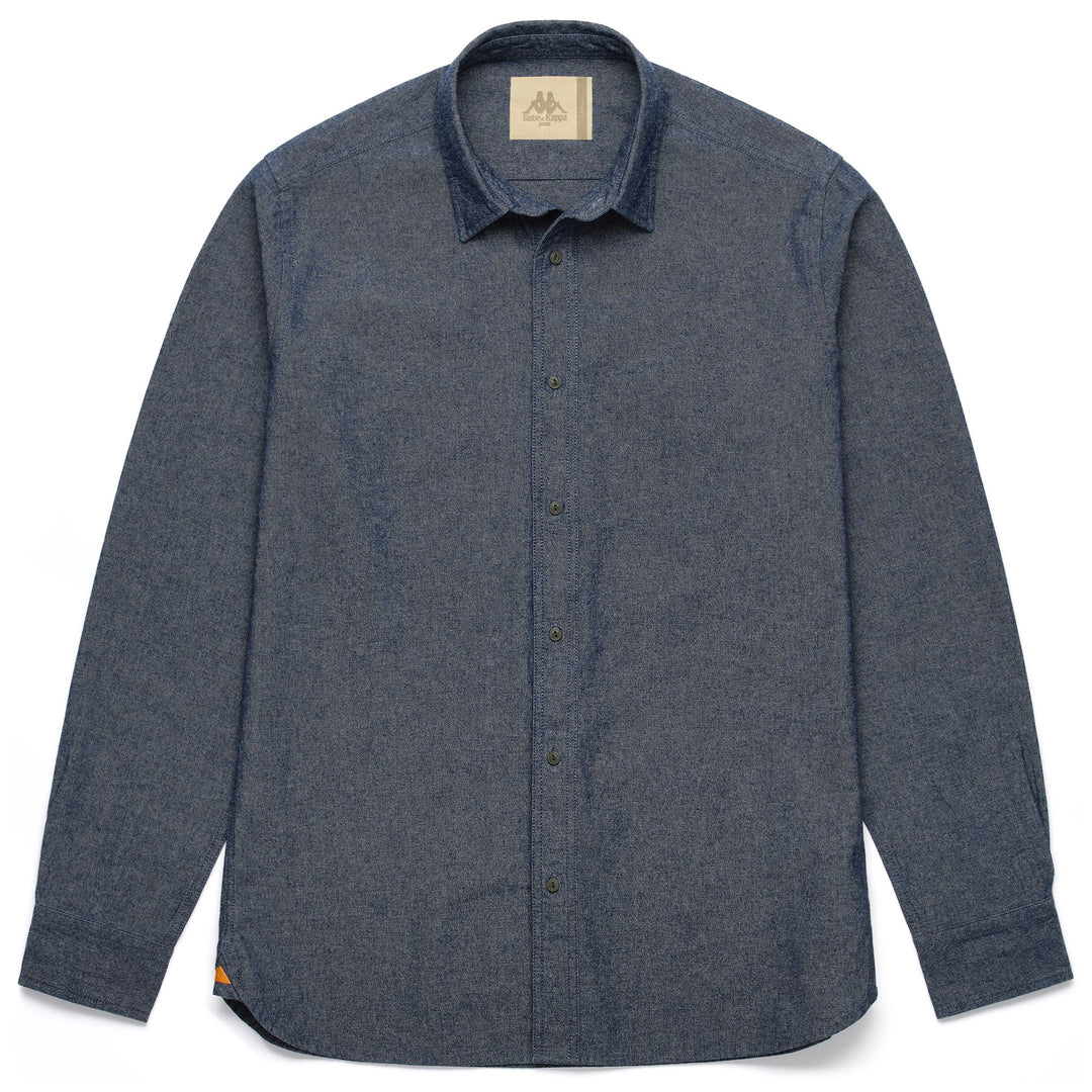 Camicia Button Down Uomo Chambray Blu Indaco 01