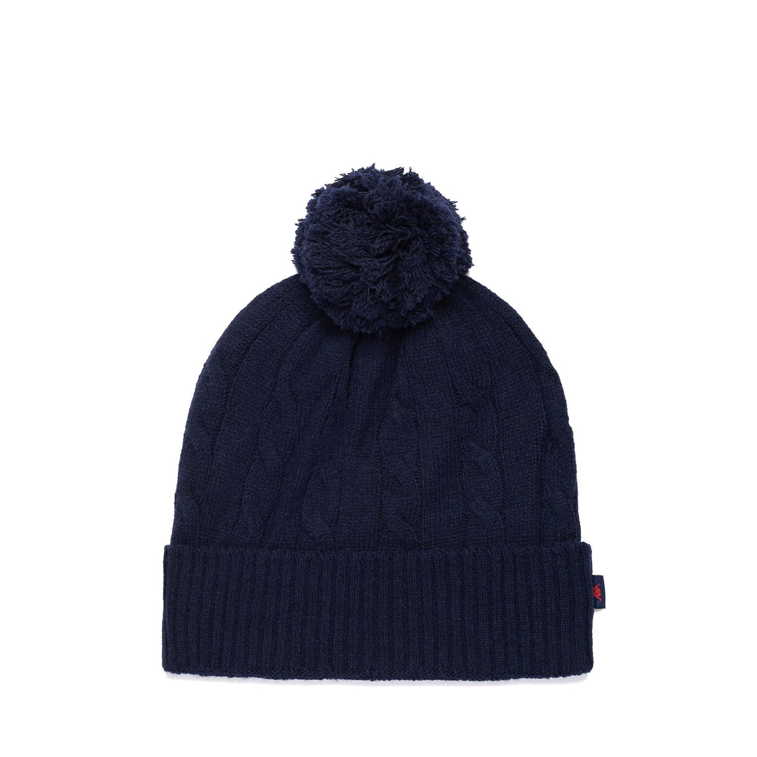 Cappello Classico Donna Blu Navy a Treccia con Pom Pom 01