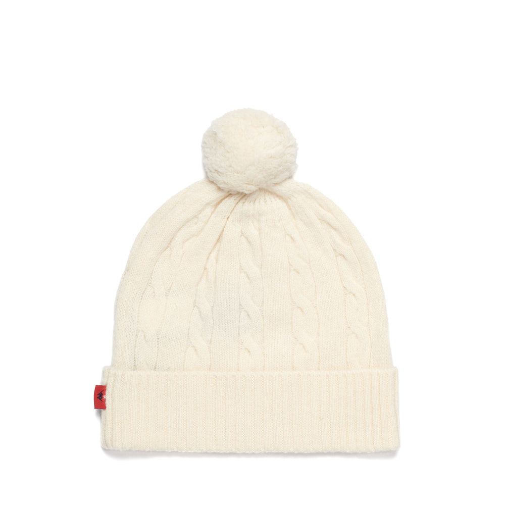 Cappello Classico in Lana a Treccia Verde Bianco Donna 02