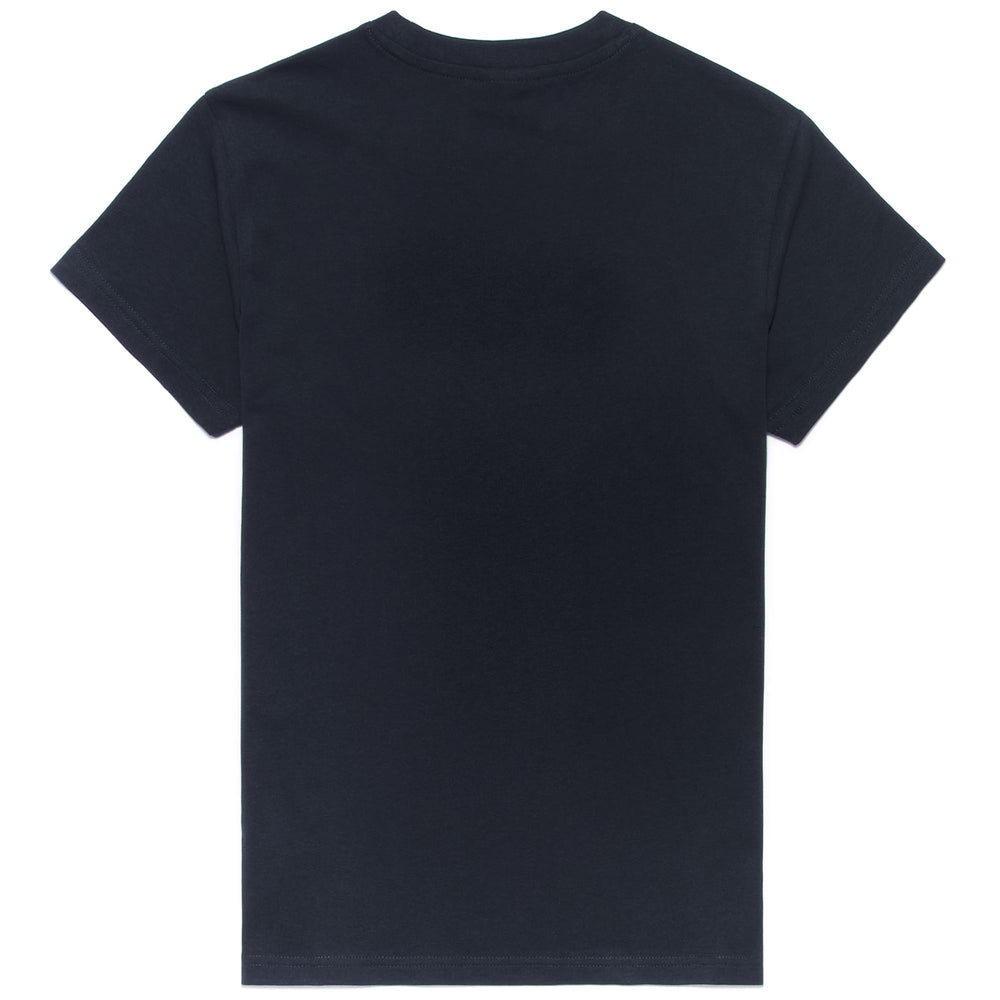 T-Shirt Classica in Cotone Donna Blu Navy con Patch Omini 02