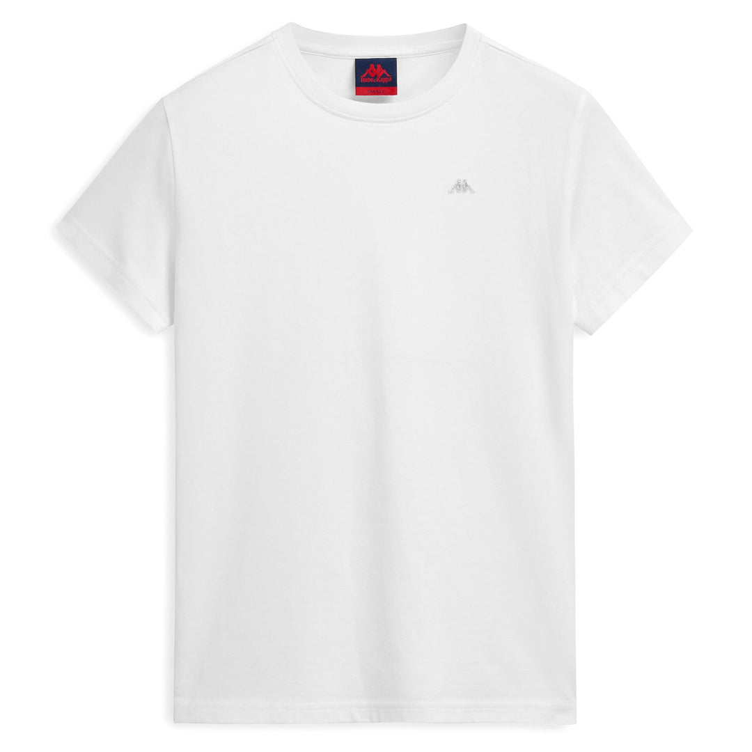 T-shirt blanc en coton pour femme, coupe classique 01