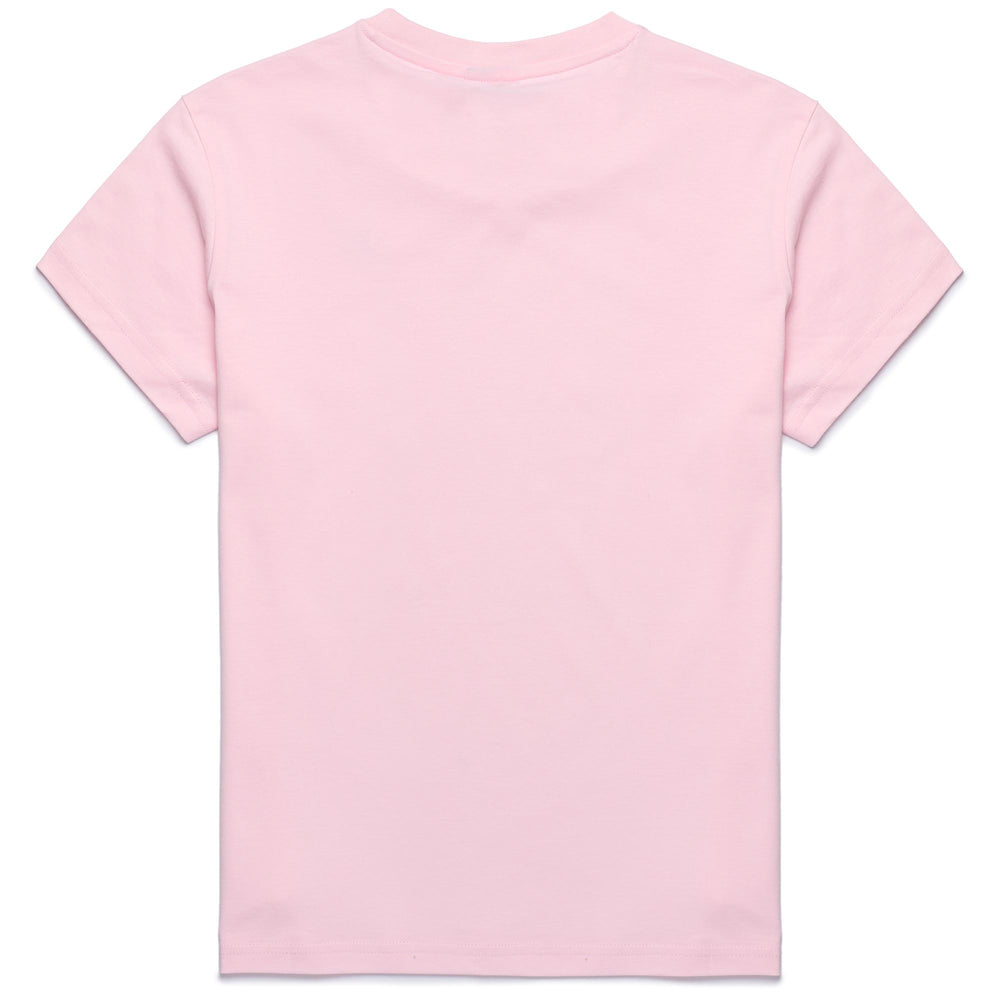 T-Shirt Classica in Cotone Rosa Rossa Donna con Patch Omini 02