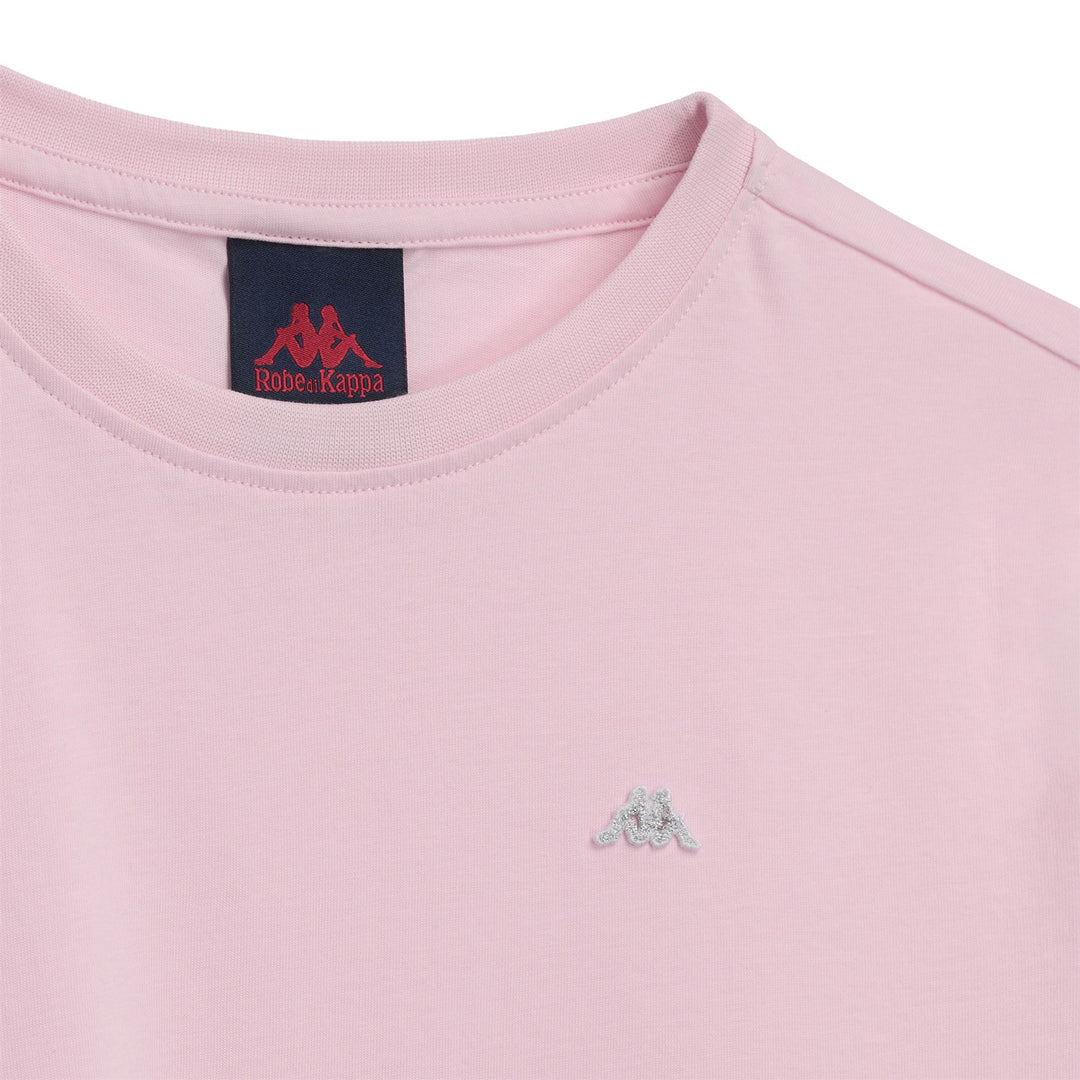 Camiseta informal de algodón rosa de corte regular para mujer main
