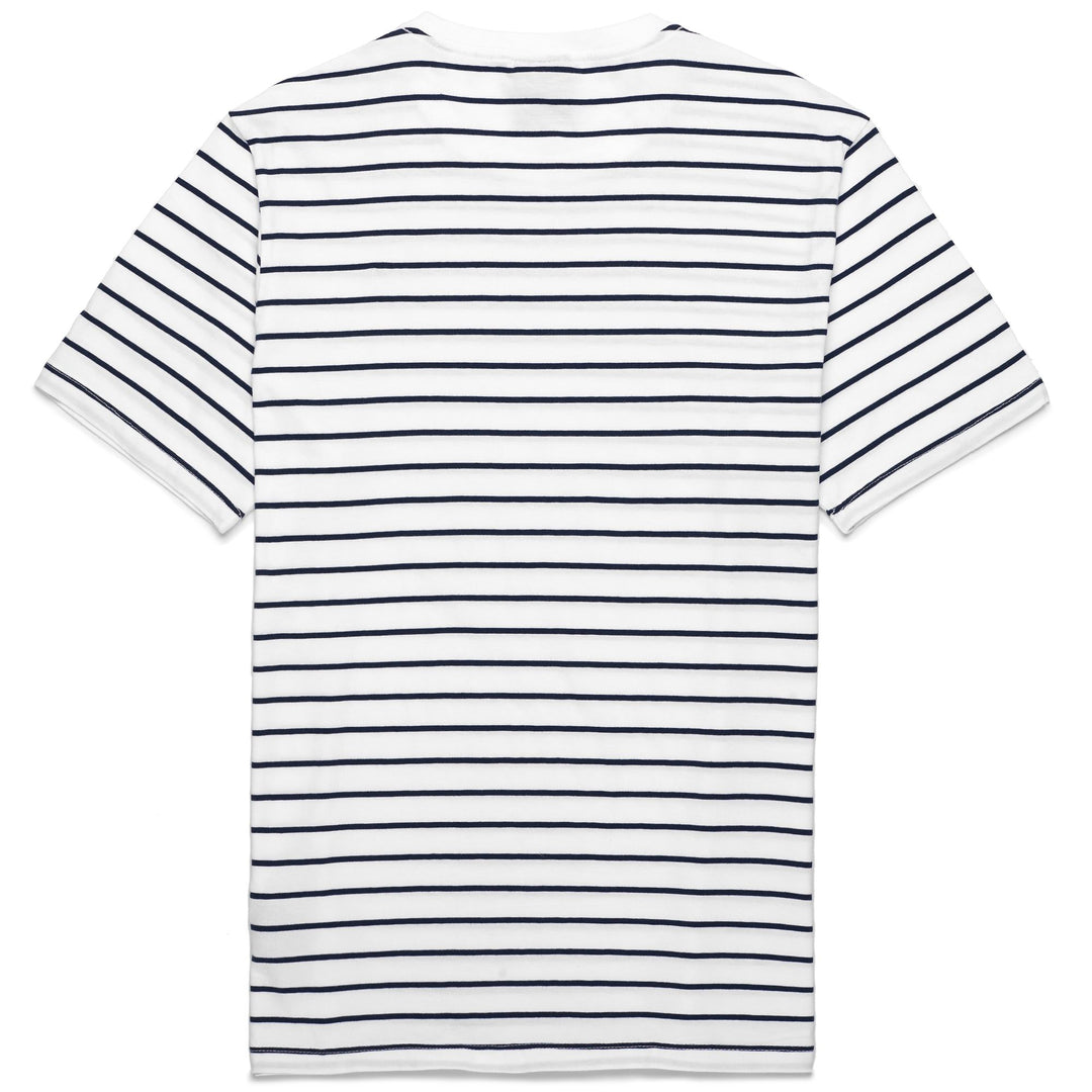 T-Shirt Slim Fit Uomo in Cotone Blu e Bianco con Design Striato main