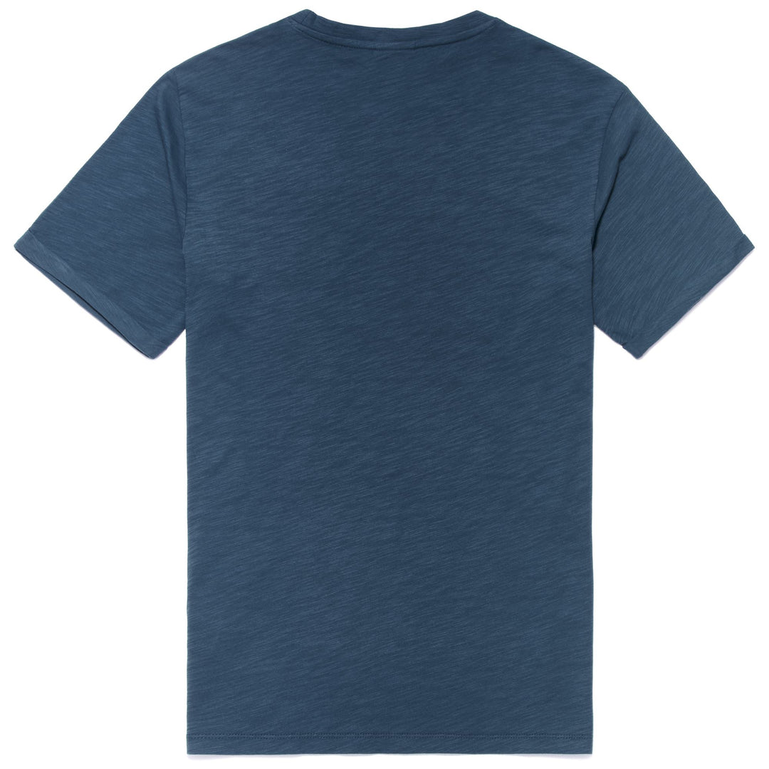 Camiseta clásica de algodón entallada azul mayólica para hombre main