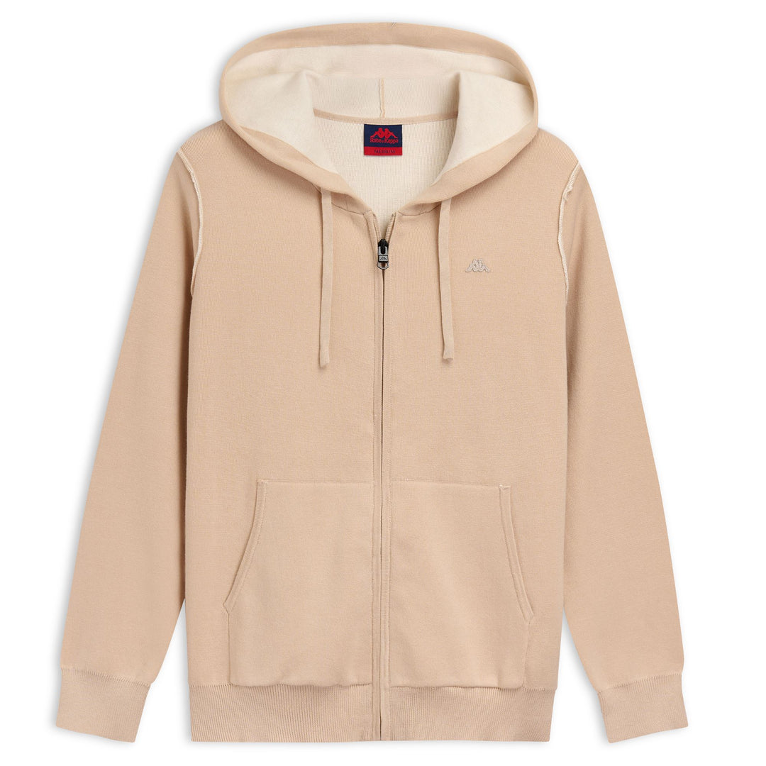 Giacca beige da donna in cotone con cappuccio slim fit 01