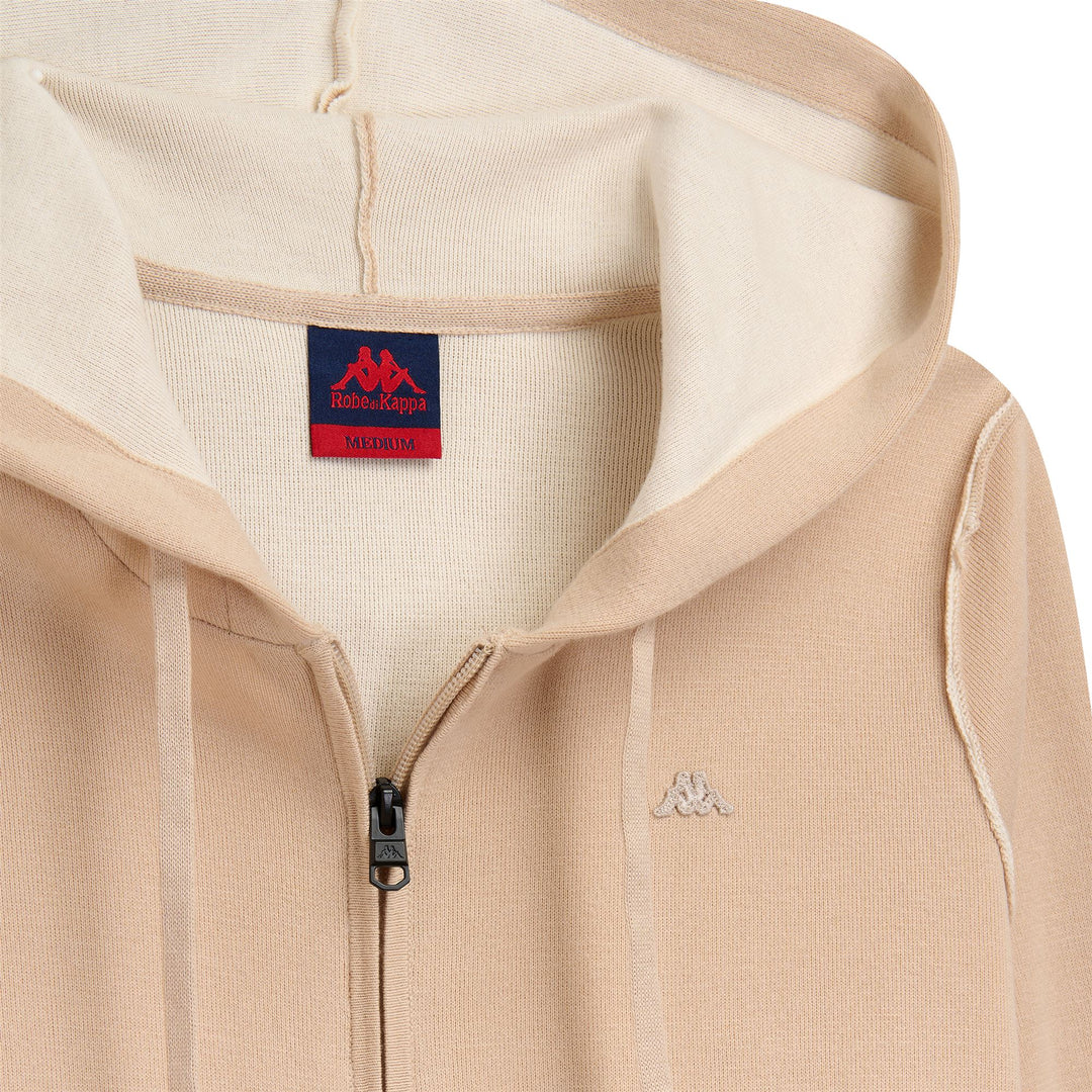 Giacca beige da donna in cotone con cappuccio slim fit main