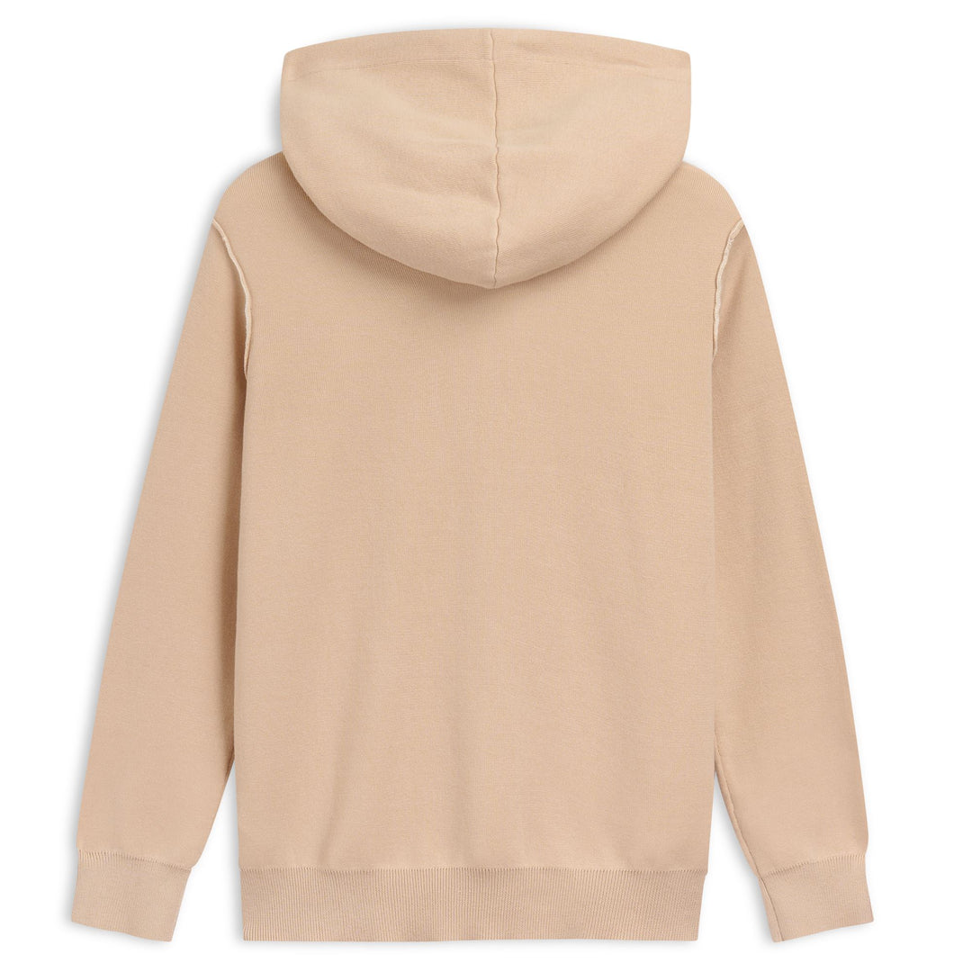 Giacca beige da donna in cotone con cappuccio slim fit main
