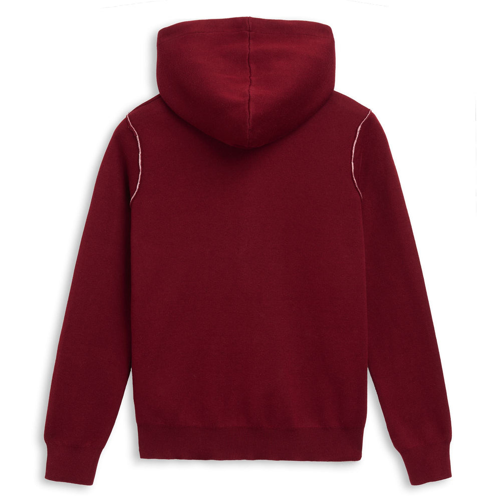 Giacca da donna in cotone rosso slim fit con cerniera e cappuccio 02