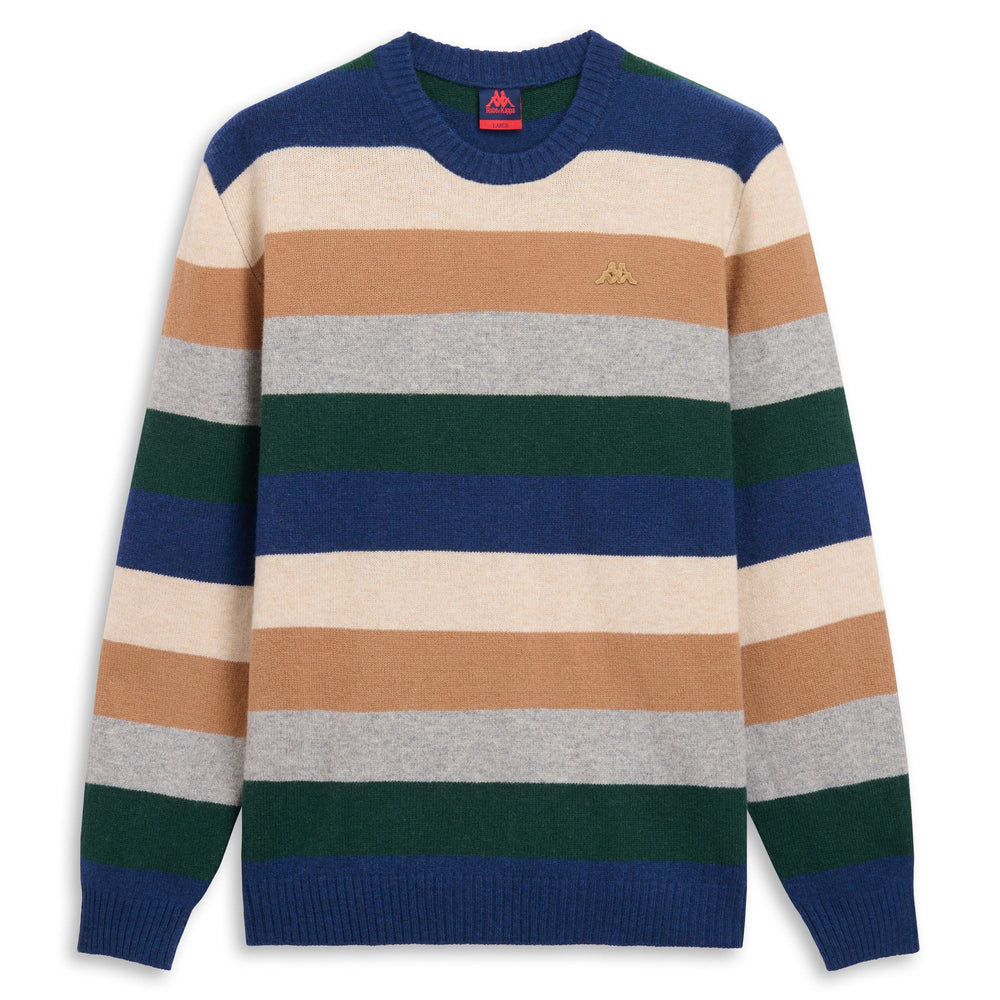 Blue Multicolor Men's Slim Fit Wool Pullover Sweater 02