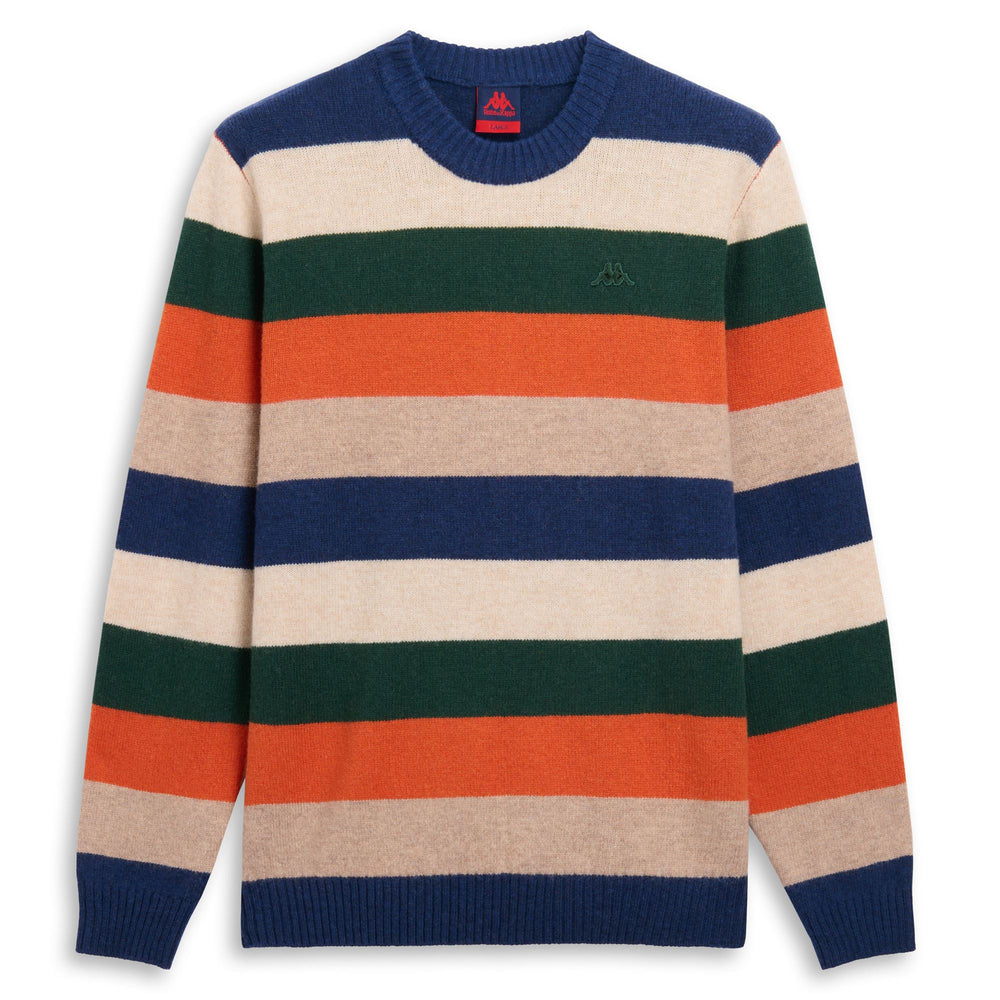 Blue Men's Multicolor Striped Lambswool Pullover Knitwear 02