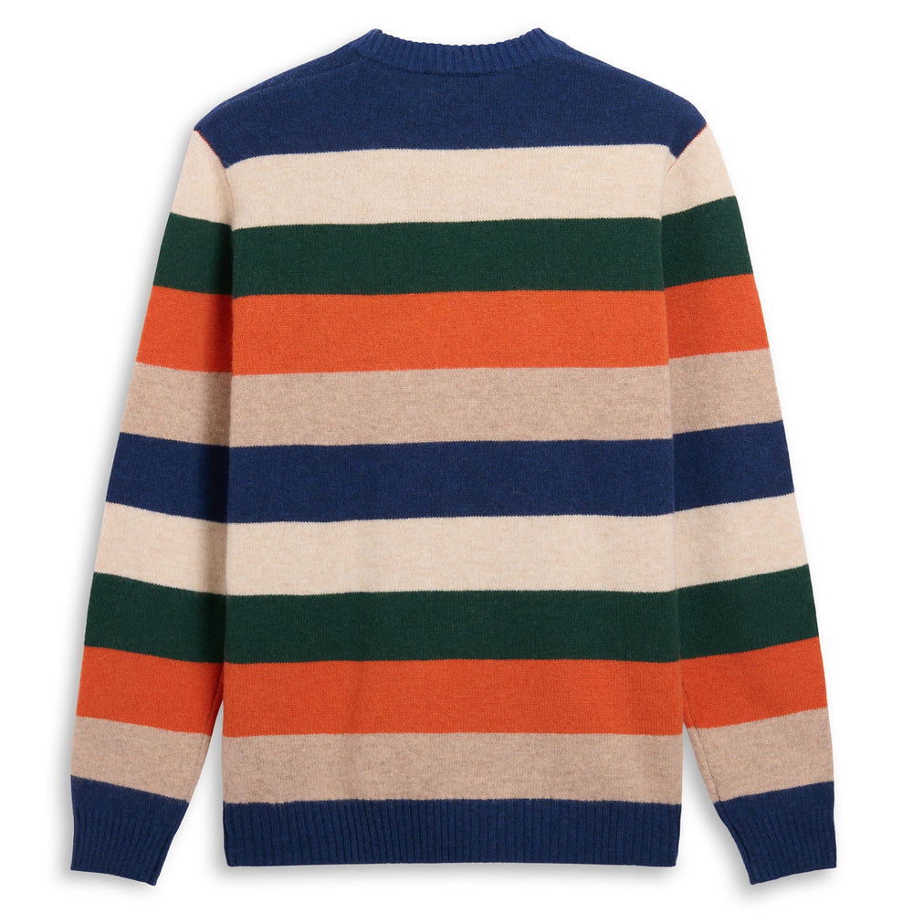 Blue Men's Multicolor Striped Lambswool Pullover Knitwear 02