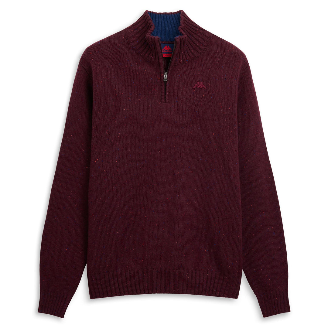 Red Men's Slim Fit Knitted Polo Zip Jacket 01