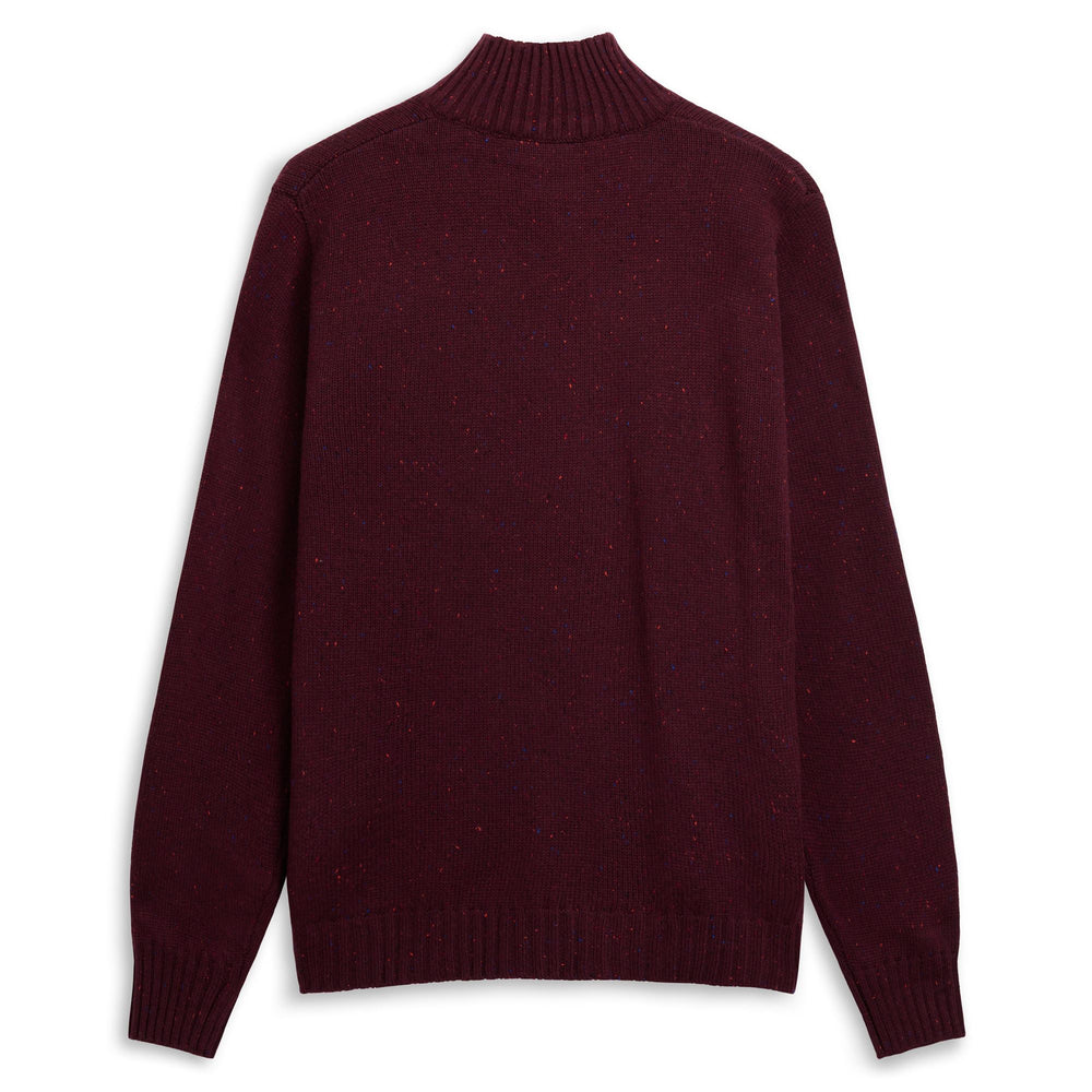 Red Men's Slim Fit Knitted Polo Zip Jacket 02