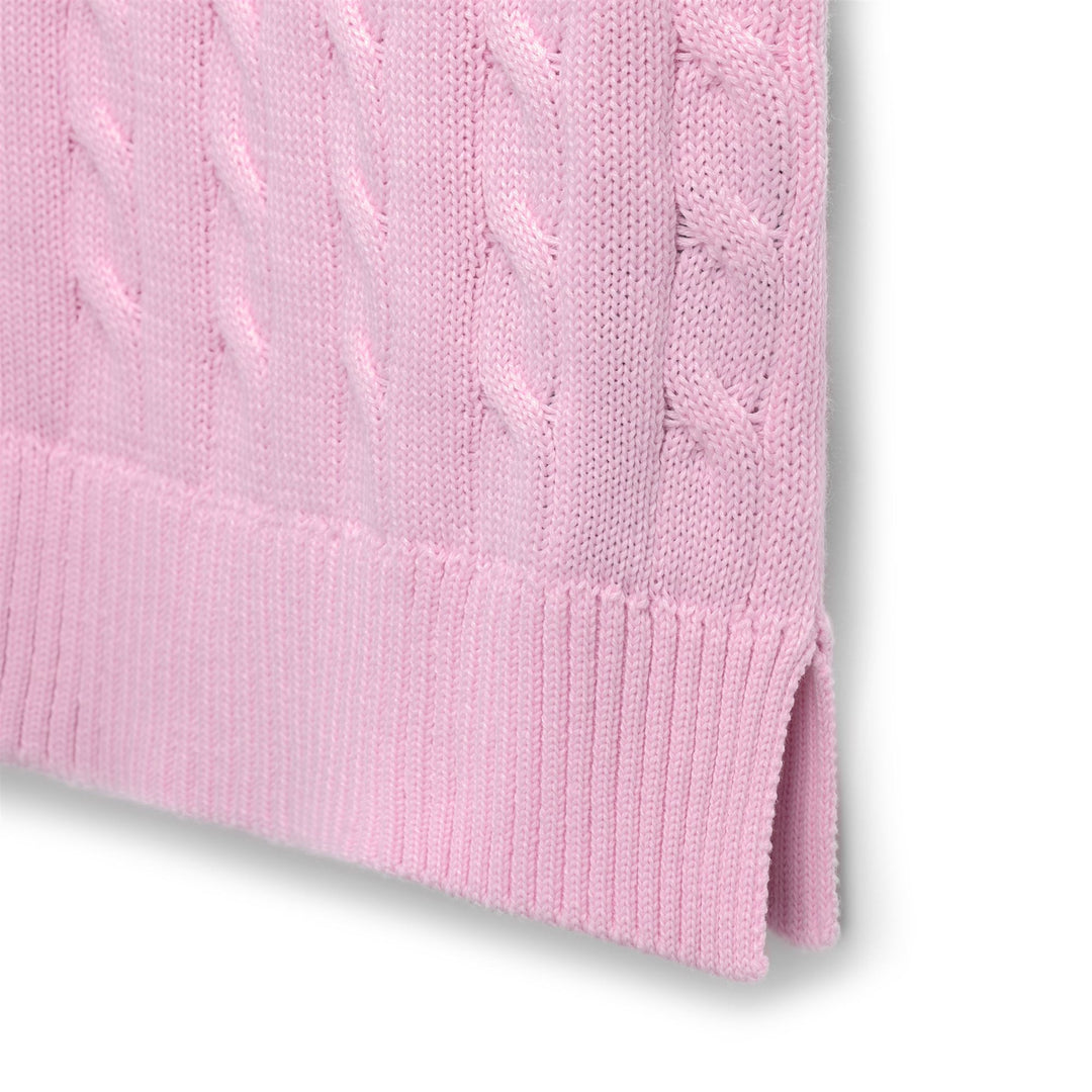 Pink Women's Regular Fit Cable Knit Pullover Vest main
