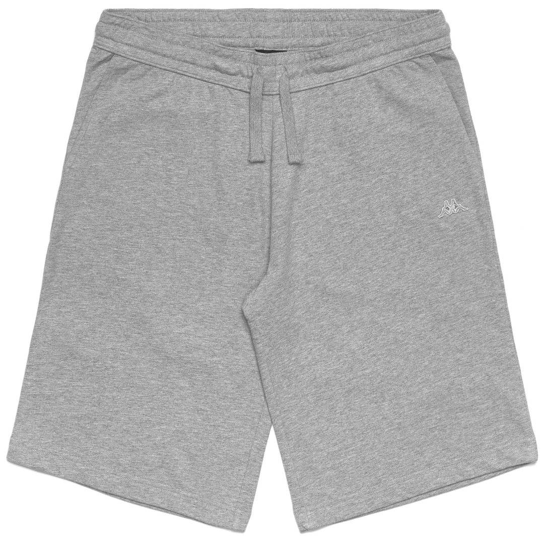 Pantaloni Corti Sportivi Classici in Cotone Uomo Grigi con Coulisse 01