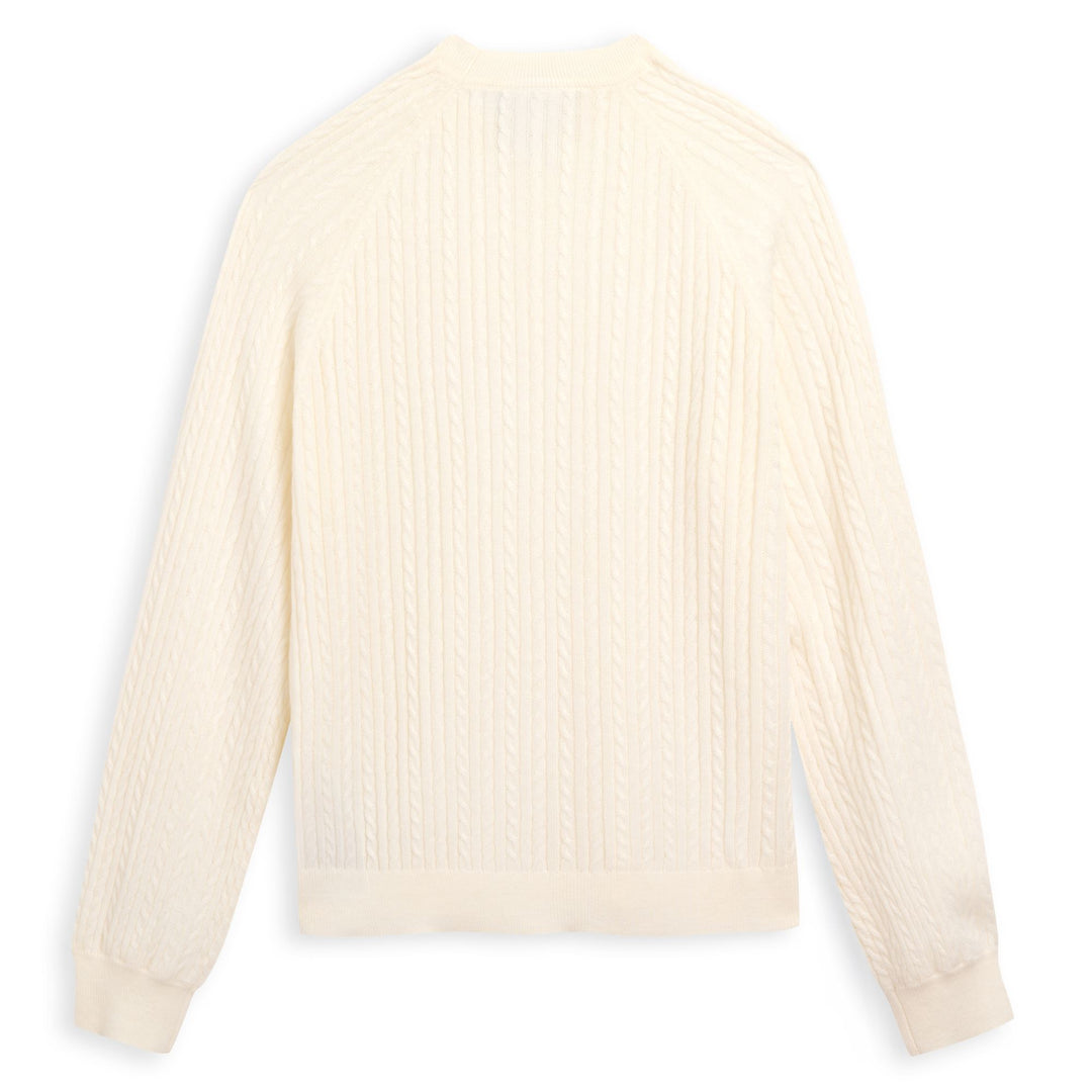 Jersey de punto para mujer blanco natural con mangas abullonadas main