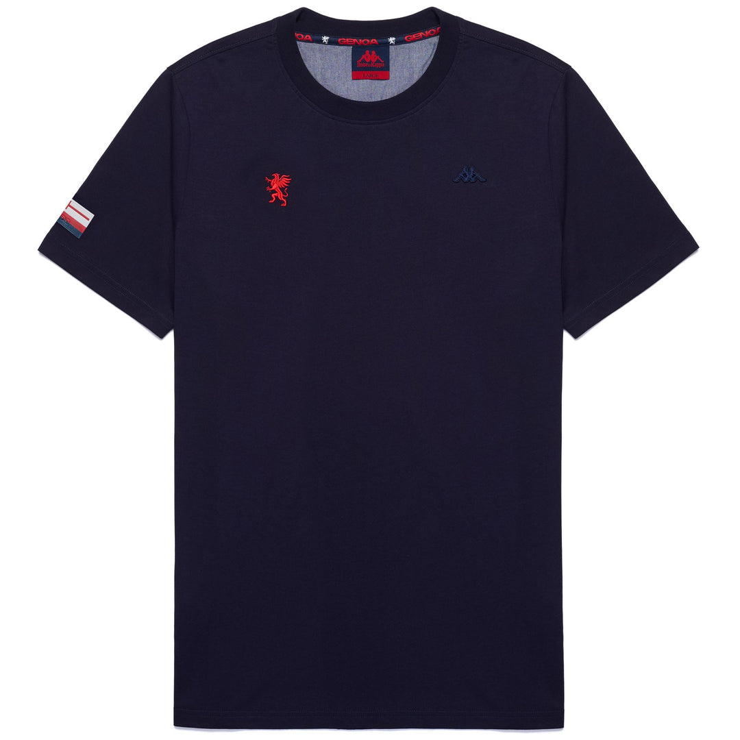 T-shirt bleu en coton coupe slim pour homme, aux couleurs du Genoa F.C. main