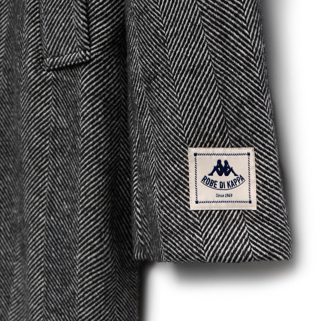 Black Men's Long Wool Blend Jacket with Removable Vest 01