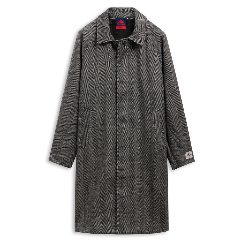 Black Men's Long Wool Blend Jacket with Removable Vest 02