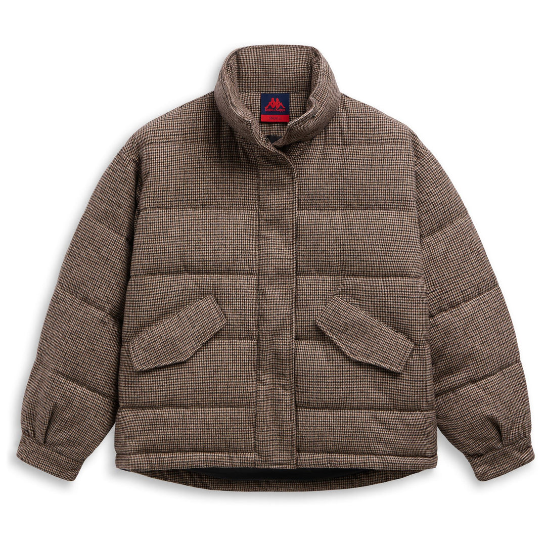 Brown Women's Short Padded Jacket with Zip Closure 01