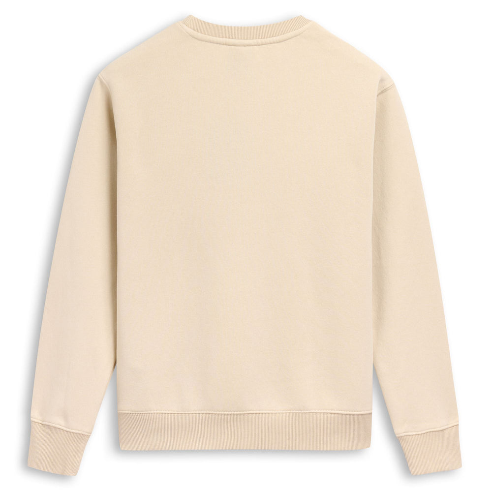 Beige Women's Oversize Fleece Jumper with Ribbed Borders 02