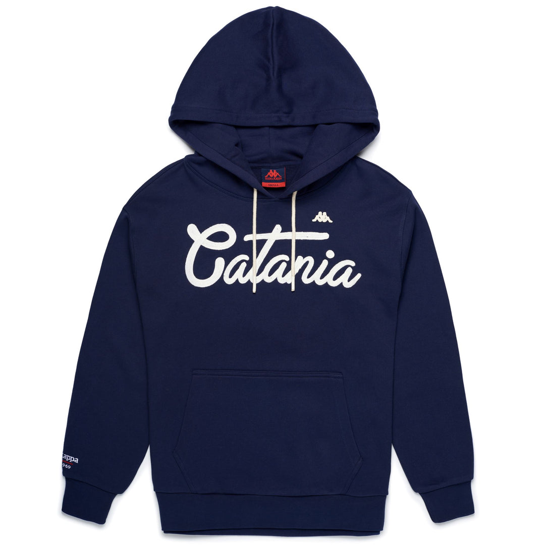 Suéter polar con capucha y corte entallado azul marino para hombre 01