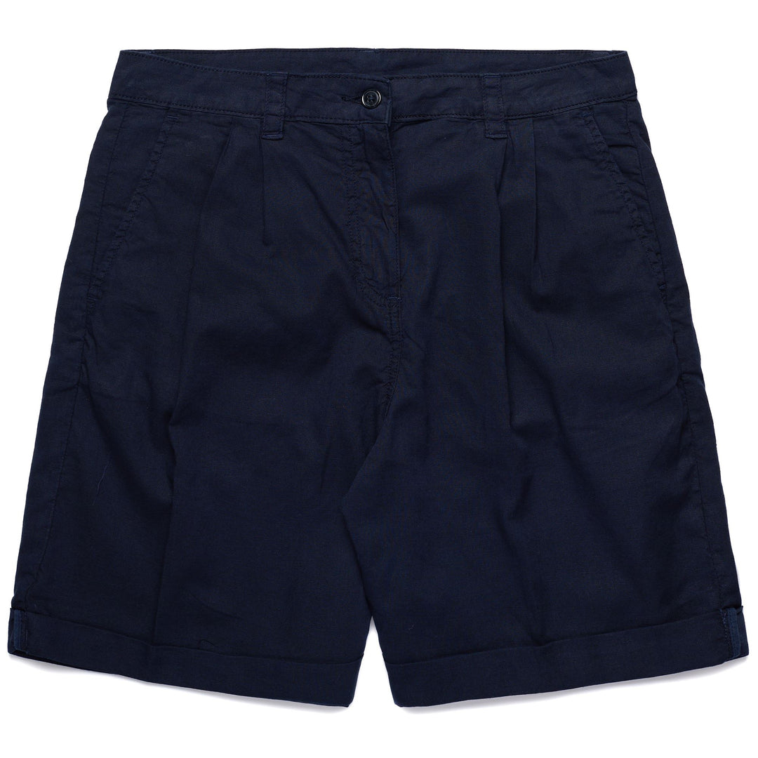 Navy blue Women's Classic Chino Bermuda Shorts in Cotton-Linen 01
