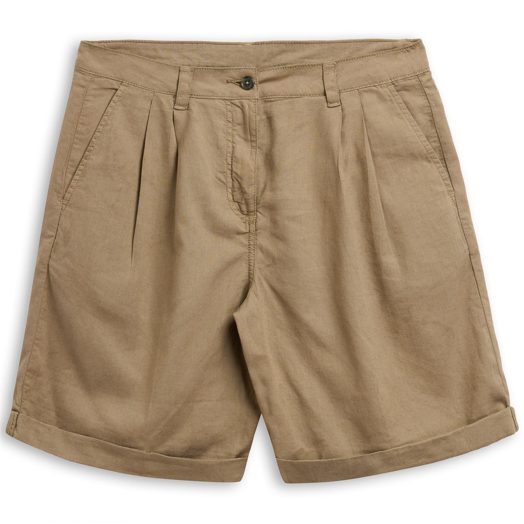 YVONNE LIGHT LINEN - Shorts - CHINO - Woman - GREEN ALOE 01